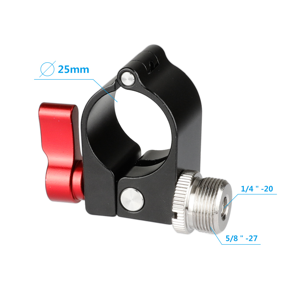 CAMVATE 25mm Rod Clamp (Red Knob) With 5/8"-27 Microphone Screw For DJI Ronin M Gimbal Stabilizer