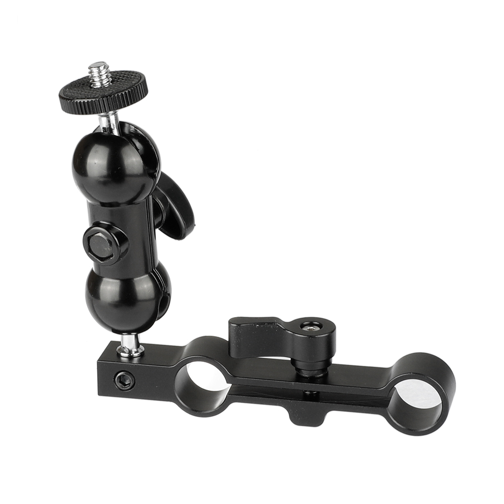 CAMVATE Versatile 1/4"-20 Mini Ball Head & 15mm Dual Rod Clamp