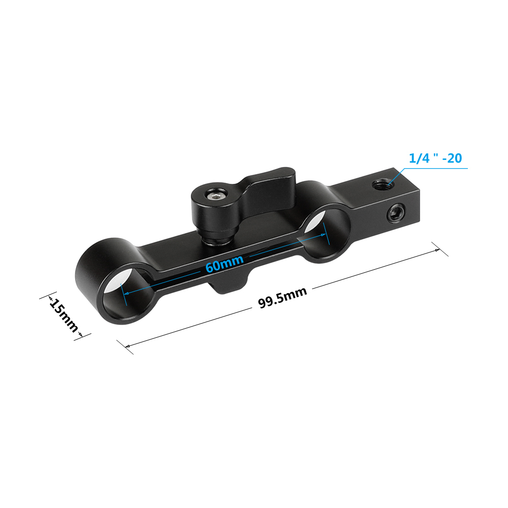 CAMVATE Generic 15mm Dual Rod Clamp With 1/4"-20 Mounting Hole