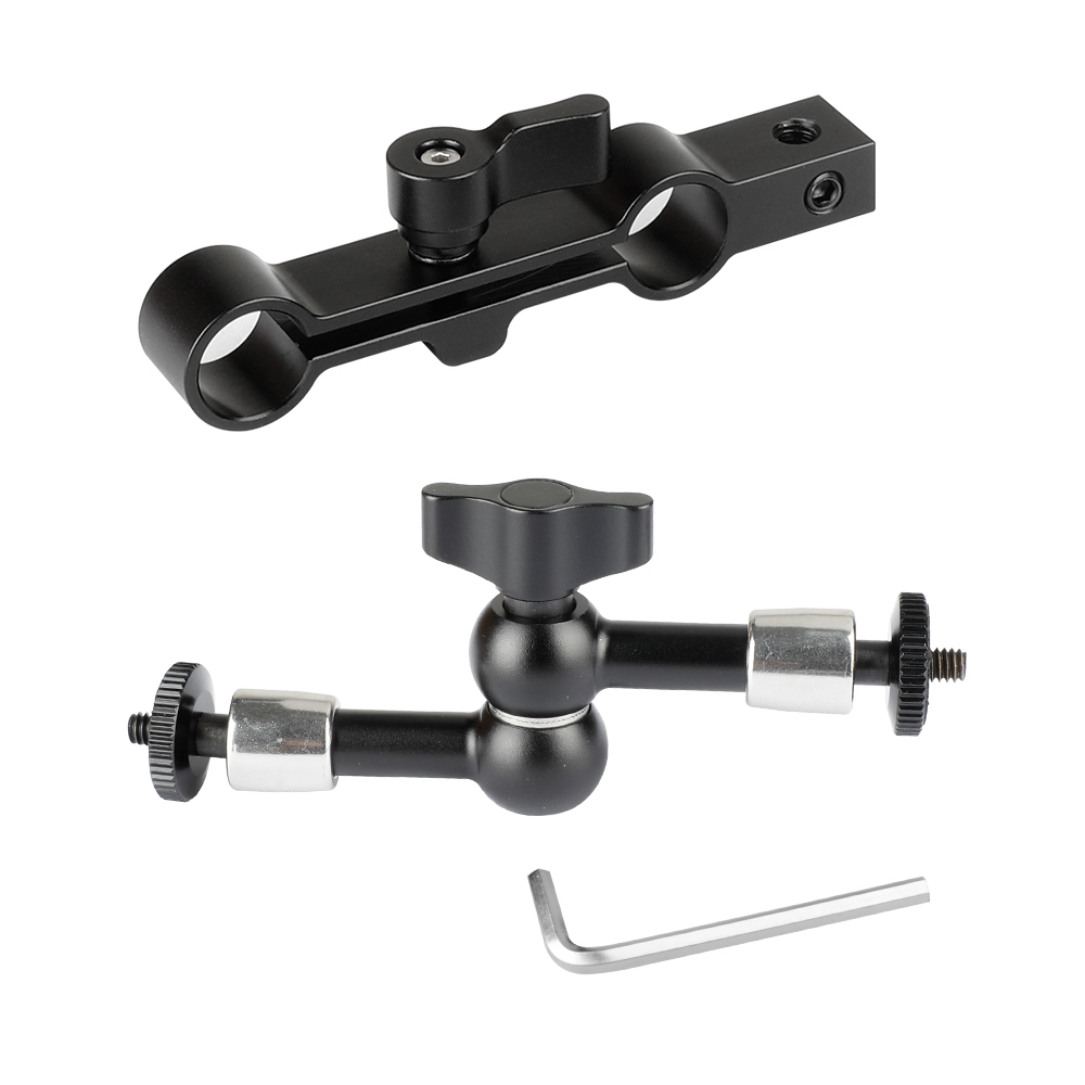 CAMVATE Flexible 7" Articulating Magic Arm & 15mm Dual Rod Clamp