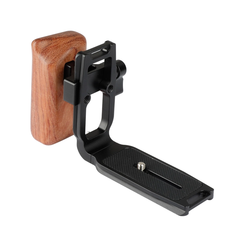 CAMVATE ARCA Quick Release L Baseplate With Wooden Handgrip (Left Side)