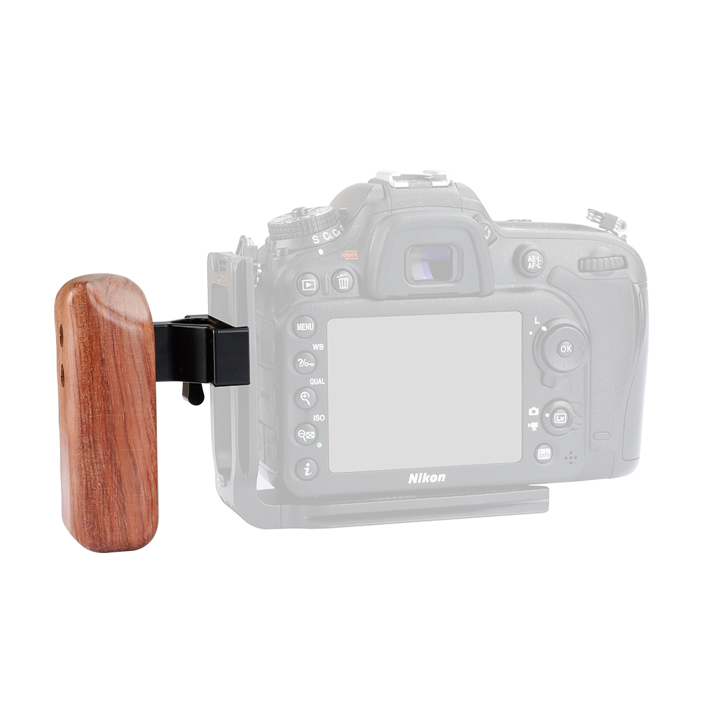 CAMVATE Wooden Handgrip Left Side With QR ARCA Compatible Clamp