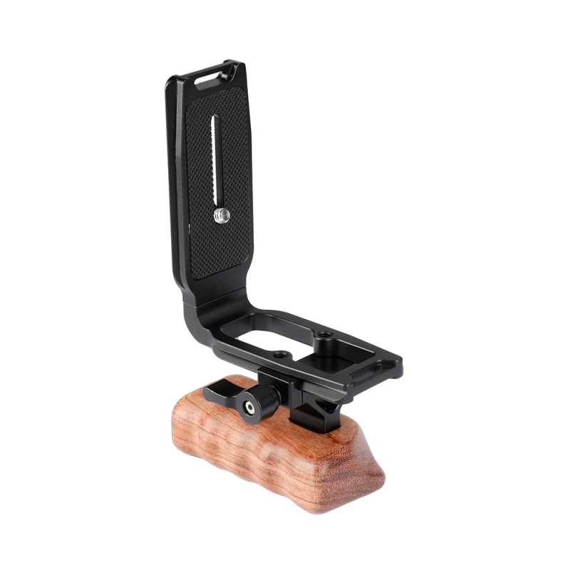 CAMVATE ARCA Quick Release L Baseplate With Wooden Handgrip (Left Side)