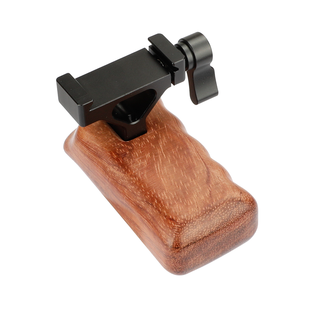 CAMVATE Wooden Handgrip Left Side With QR ARCA Compatible Clamp