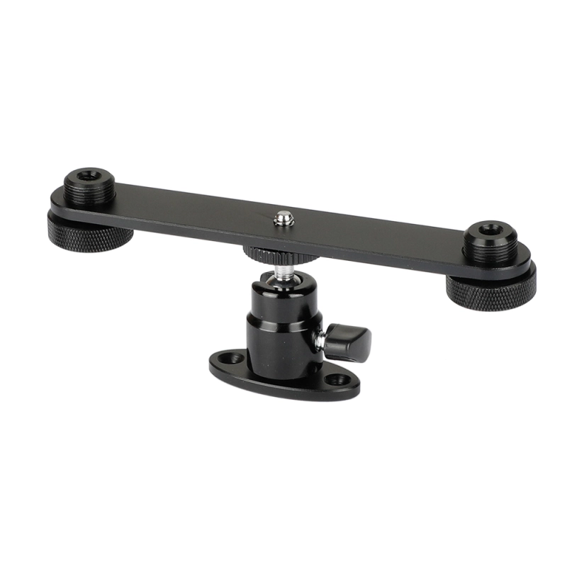 CAMVATE 1/4" Ball Head With Wall Mount & T-bar Bracket With Double Microphone Mounts