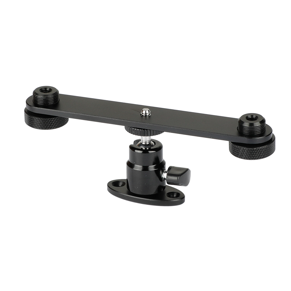 CAMVATE 1/4" Ball Head With Wall Mount & T-bar Bracket With Double Microphone Mounts