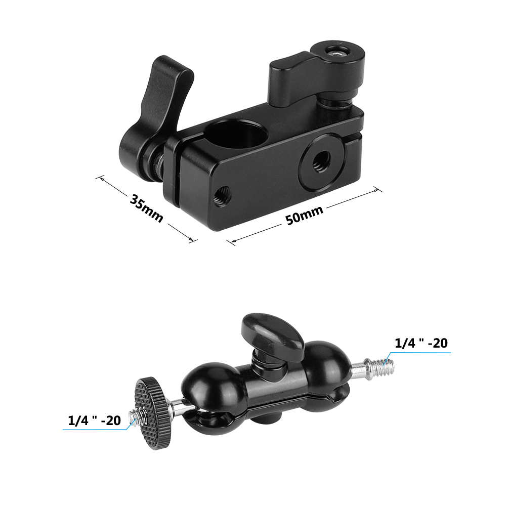 CAMVATE 90-Degree Rod Rig Clamp + 360 degree 1/4" Articulating Magic Arm Mount Adapter