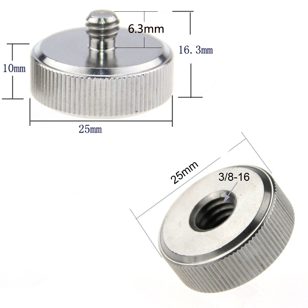 CAMVATE Metal Adapter For Cameras With Screw 1/4" To Tripod With Screw 3/8"