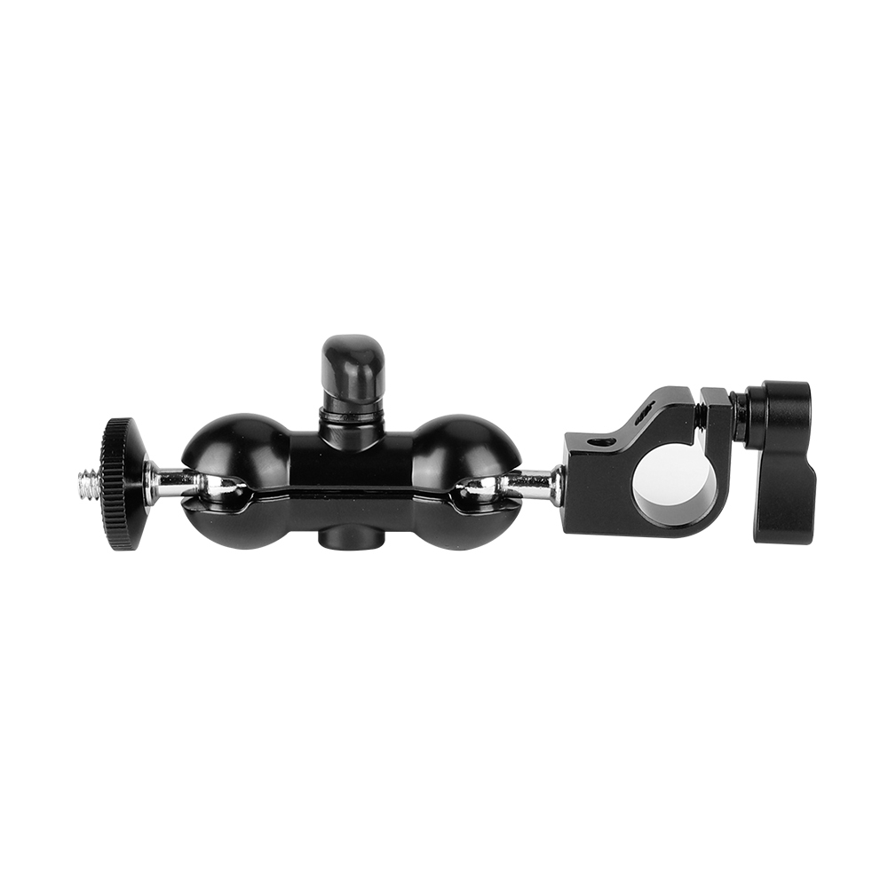 CAMVATE 15mm Rod Clamp & Mini Ball Head With Double-ended 1/4"-20 Screw Adapter For Camera Monitor