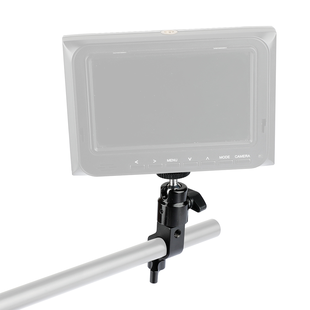 CAMVATE 1/4"-20 Mini Ball Head With Single 15mm Rod Clamp For Camera Monitor