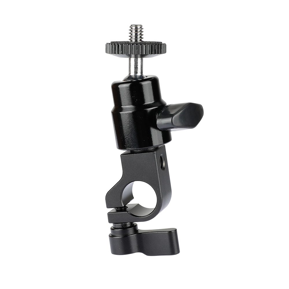CAMVATE 1/4"-20 Mini Ball Head With Single 15mm Rod Clamp For Camera Monitor