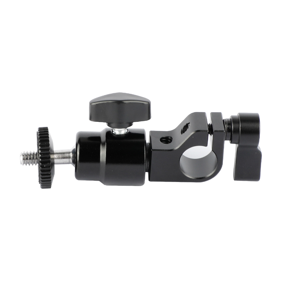 CAMVATE 1/4"-20 Mini Ball Head With Single 15mm Rod Clamp For Camera Monitor