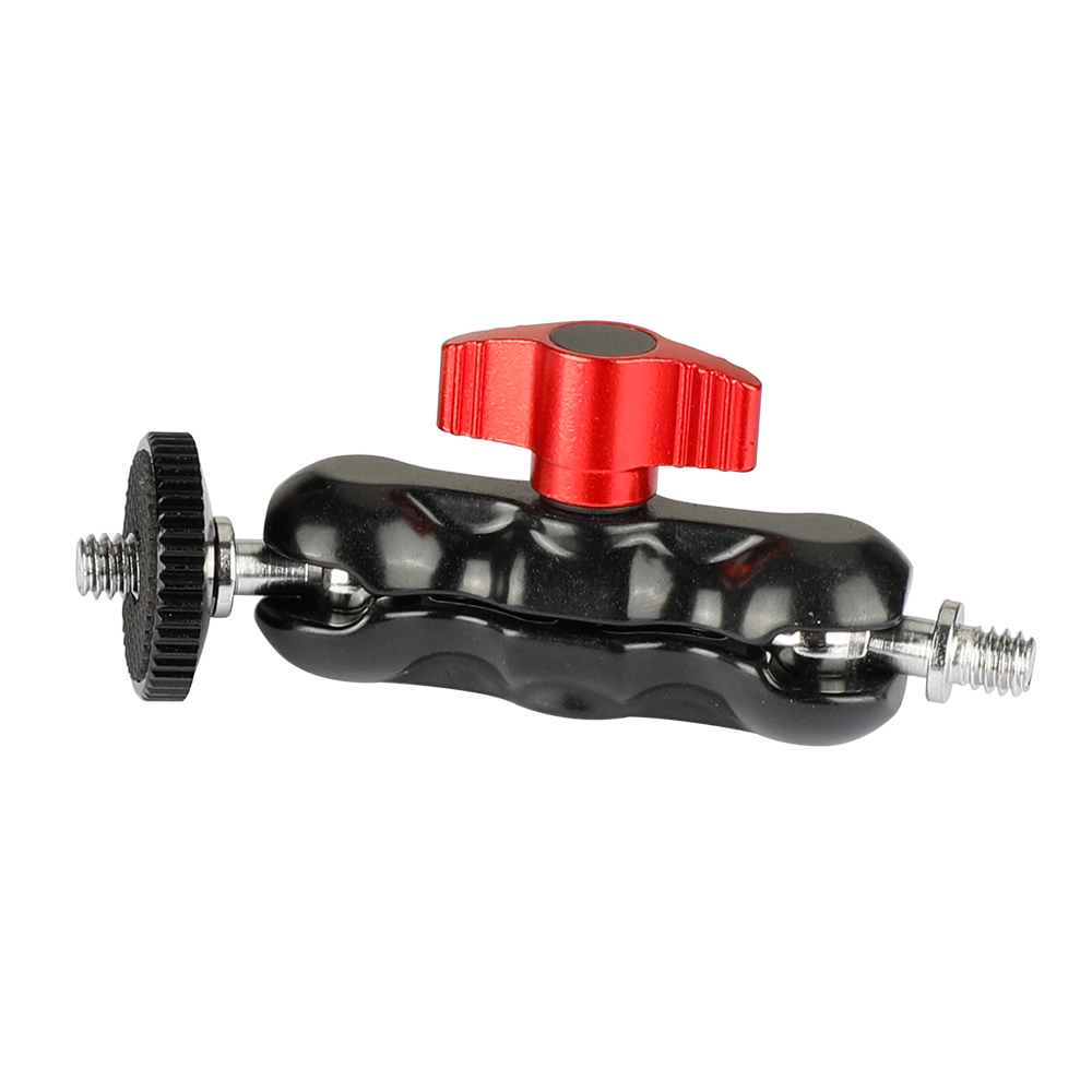 CAMVATE Versatile 1/4"-20 Mini Ball Head Extension Arm Red Knob (2 Pieces)