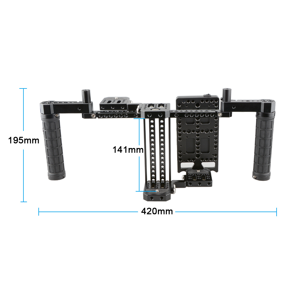 CAMVATE 7" Director's Monitor Cage Rig With V Lock Power Supply Splitter & Dual Handgrip