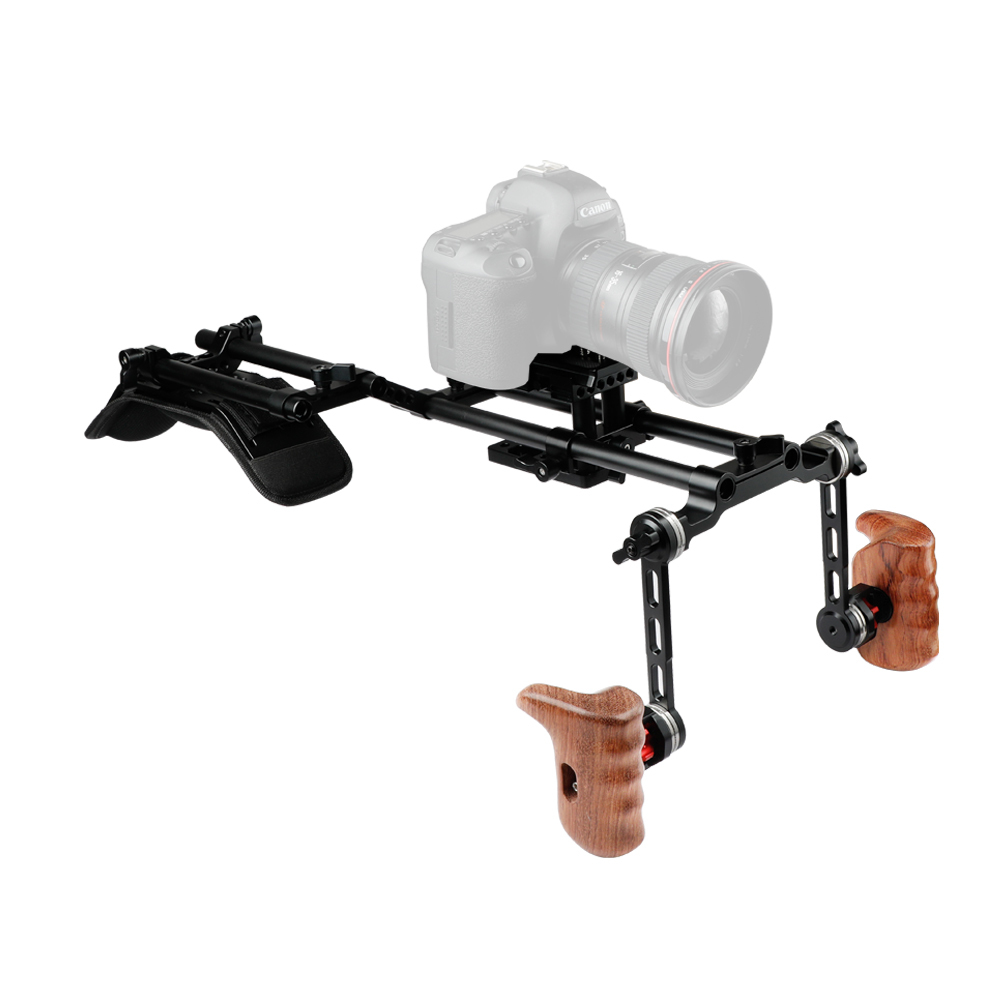 CAMVATE Pro Camcorder Shoulder Mount HDSLR Camera Support Rig With ARRI Rosette Handgrips