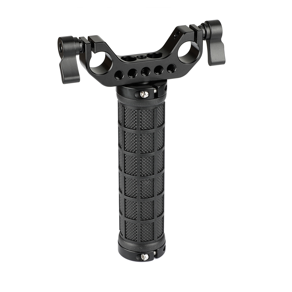 CAMVATE Rubber Hand Grip With Dual Rod Clamp For Handheld Camera Stabilizer