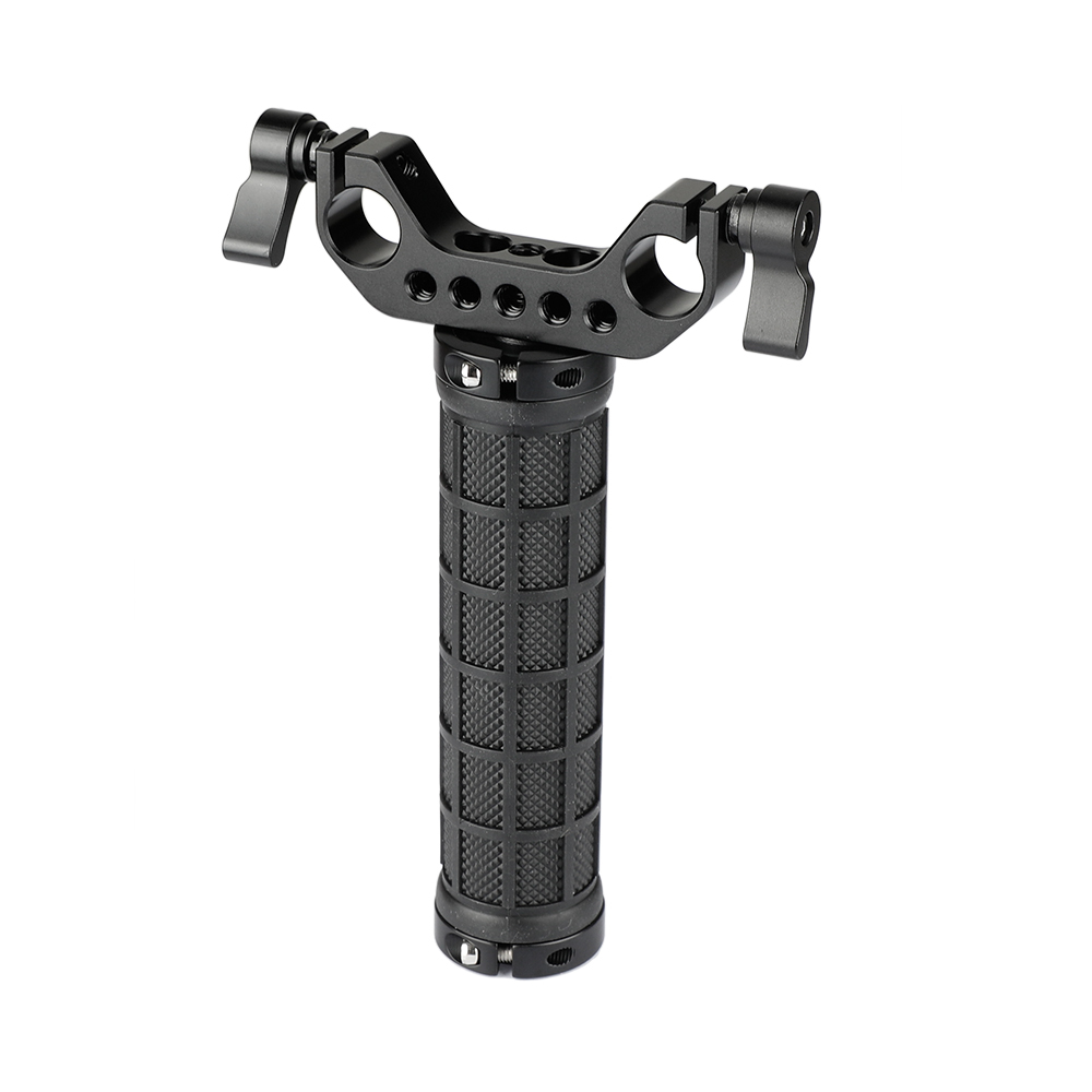 CAMVATE Rubber Hand Grip With Dual Rod Clamp For Handheld Camera Stabilizer