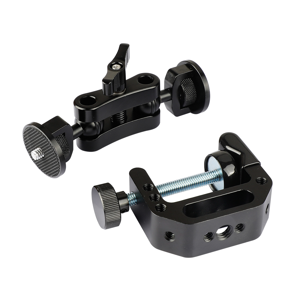 CAMVATE Universal C Clamp Desk Mount & Ball Head Extension Arm Double-ended 1/4"-20 Screw Adapter