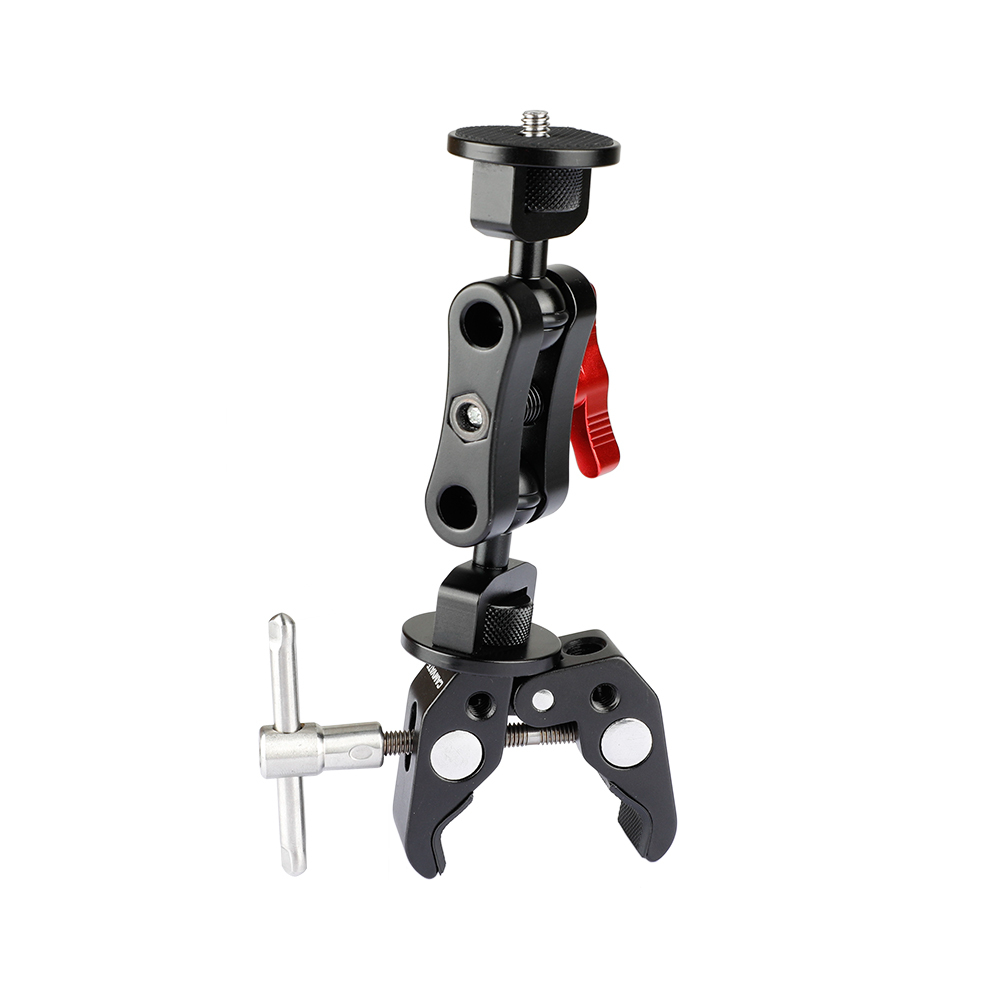 CAMVATE Super Clamp With Ball Head Extension Arm Double-ended 1/4"-20 Screw Adapter