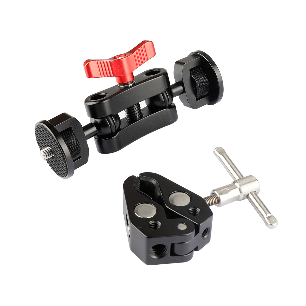 CAMVATE Super Clamp With Ball Head Extension Arm Double-ended 1/4"-20 Screw Adapter