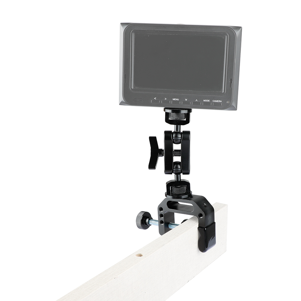 CAMVATE Universal C Clamp Desk Mount & Ball Head Extension Arm Double-ended 1/4"-20 Screw Adapter