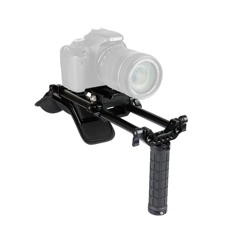 CAMVATE Shoulder Mount Kit With 15mm Rod System & Manfrotto QR Plate For DSLR Video Cameras And DV Camcorders