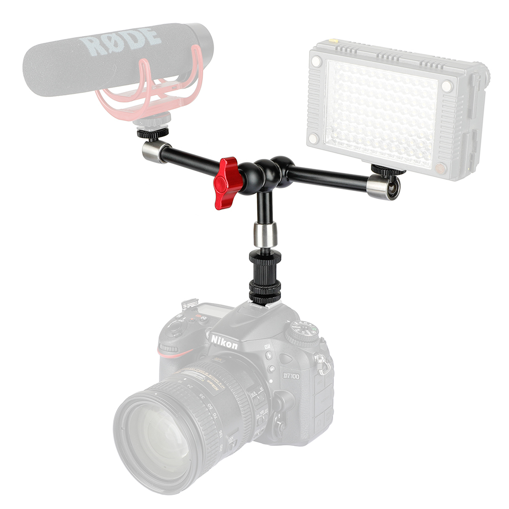 CAMVATE Multi-purpose 11" Articulating Magic Arm With Three Arms And Shoe Mount