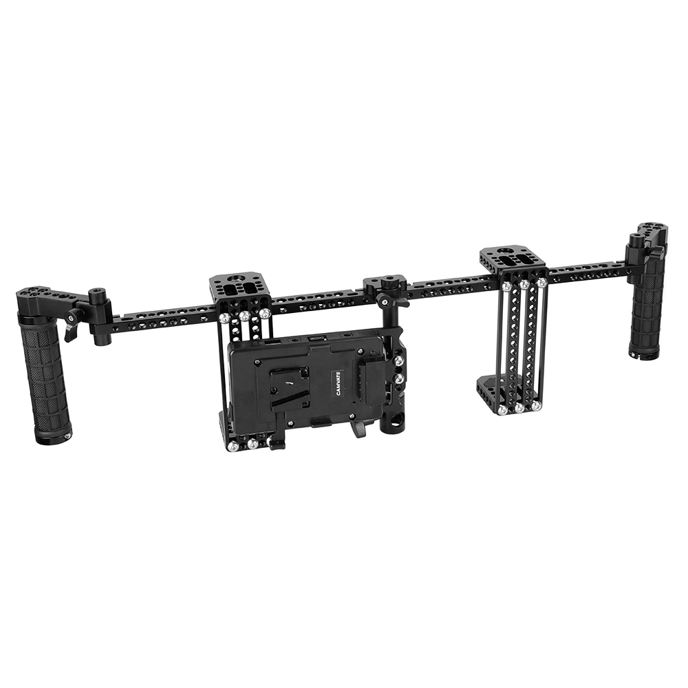 CAMVATE 7" Dual Director's Monitor Cage Rig With Rubber Grips & Power Supply Splitter