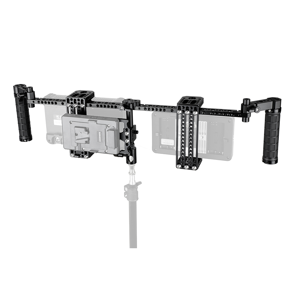 CAMVATE 7" Dual Director's Monitor Cage Rig With Rubber Grips
