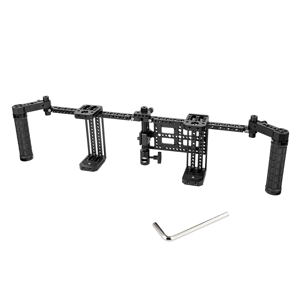 CAMVATE 7" Dual Director's Monitor Cage Rig With Rubber Grips