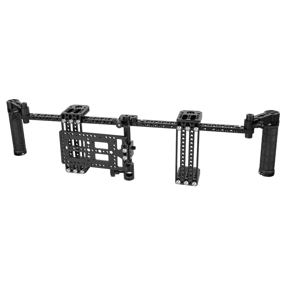 CAMVATE 7" Dual Director's Monitor Cage Rig With Rubber Grips