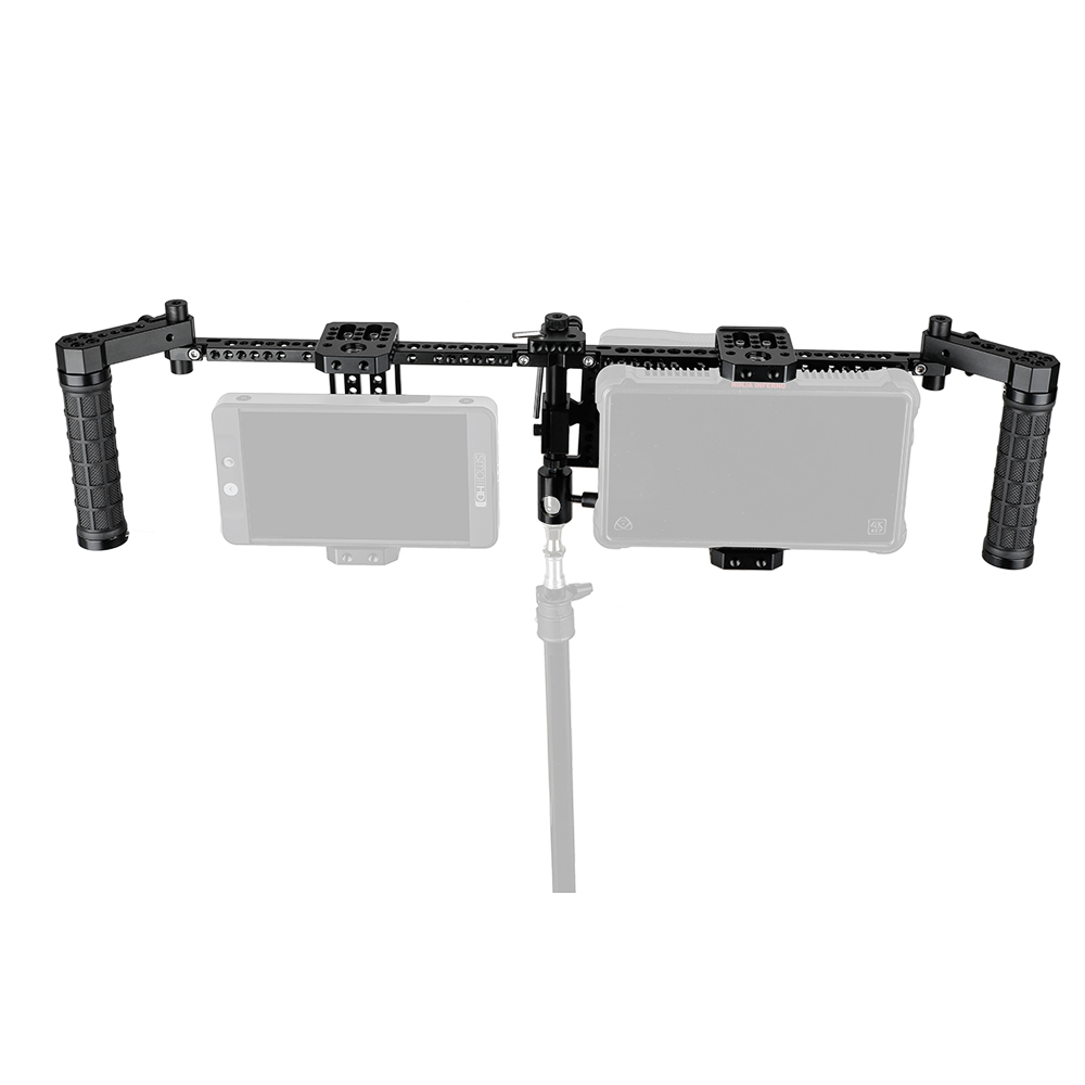 CAMVATE 7" Dual Director's Monitor Cage Rig With Rubber Grips