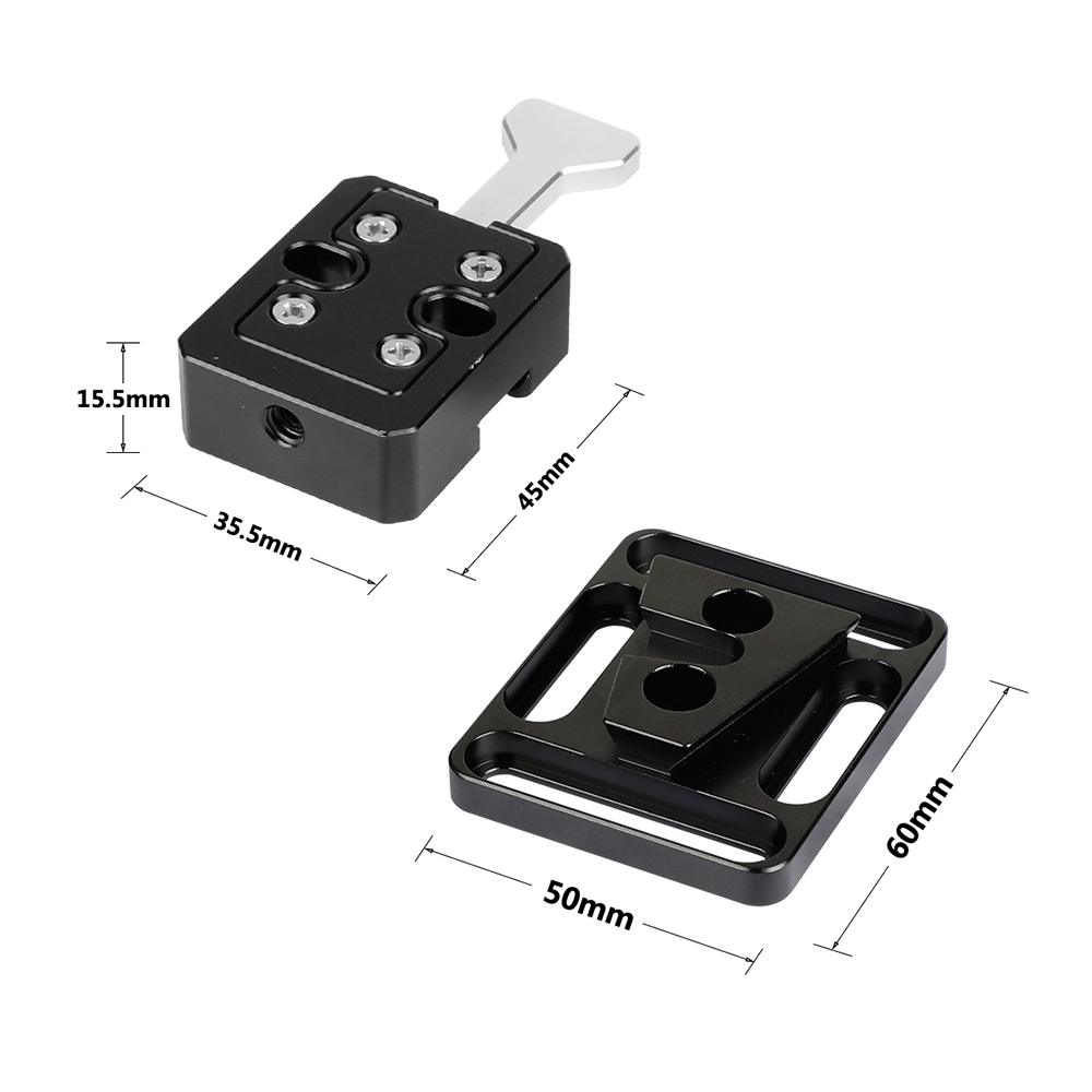 CAMVATE Quick Release V-Lock Base Station And Wedge Kit