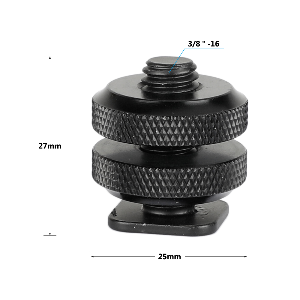 CAMVATE Shoe Mount Adapter With 3/8"-16 Male Thread & Lock Nuts