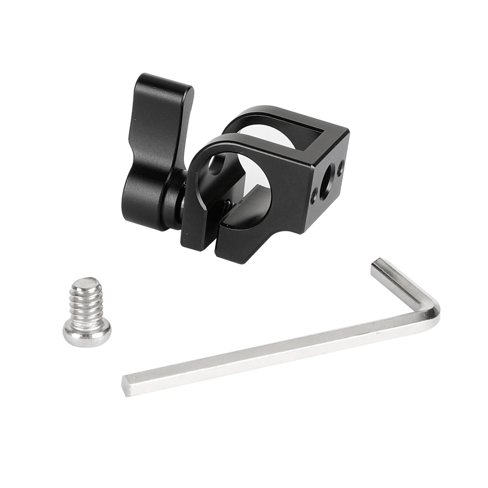 CAMVATE Universal 15mm Single Rod Clamp For Camera Cage (Black Knob)