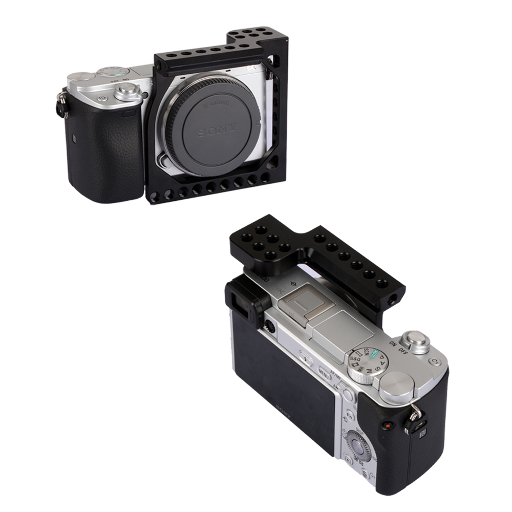 (未使用･未開封品)　CAMVATE アルミ製カメラケージ Sony A6500 A6000 A6300 ILCE-6000 ILCE-6300 NEX7 変換1/4インチ-20 アダプター穴付き ブラック qdkdu57 CAMVATE Camera Cage Frame For Sony A6000 / A6300 / A6400
