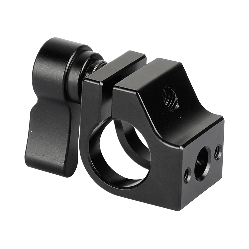 CAMVATE Universal 15mm Single Rod Clamp For Camera Cage (Black Knob)