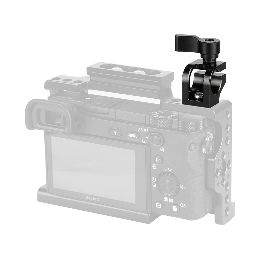 CAMVATE Universal 15mm Single Rod Clamp For Camera Cage (Black Knob)
