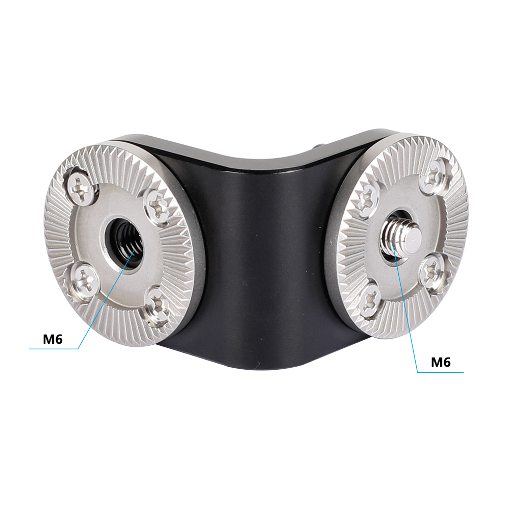 CAMVATE Dual ARRI Rosettes Extension Mount Vertical Type With Central M6 Thread (Black Knob)