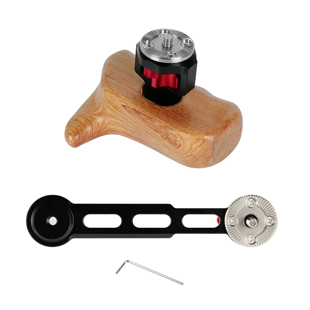 CAMVATE Wooden Handle (Left) with Nato Rail Rosette Extension Arm