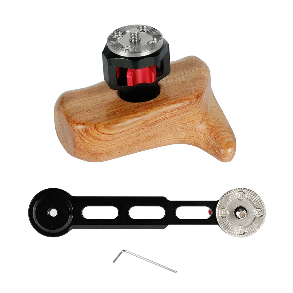 CAMVATE Wooden Handle (Right) with Nato Rail Rosette Extension Arm