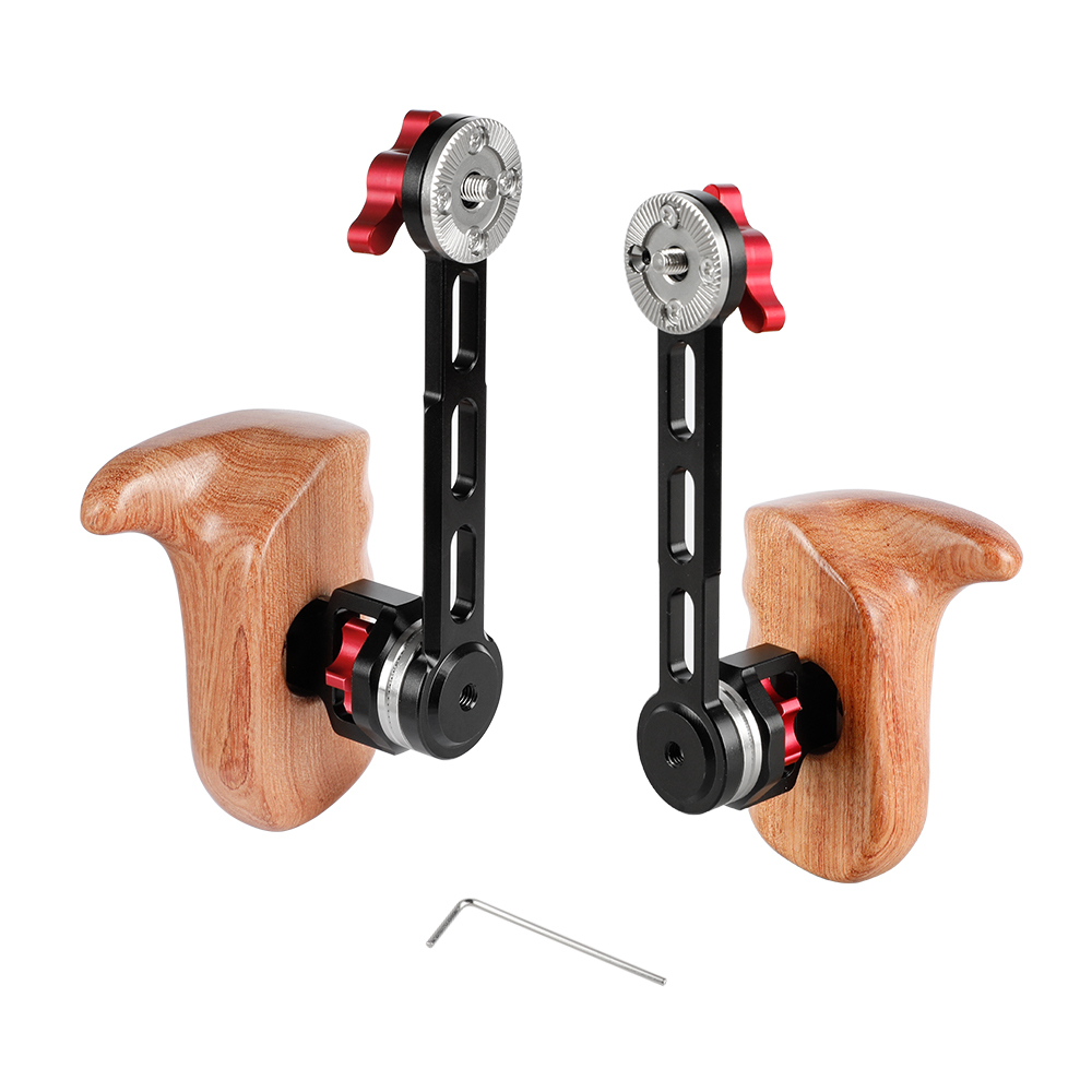 CAMVATE Wooden Handle (Left&Right) with Nato Rail Rosette Extension Arm