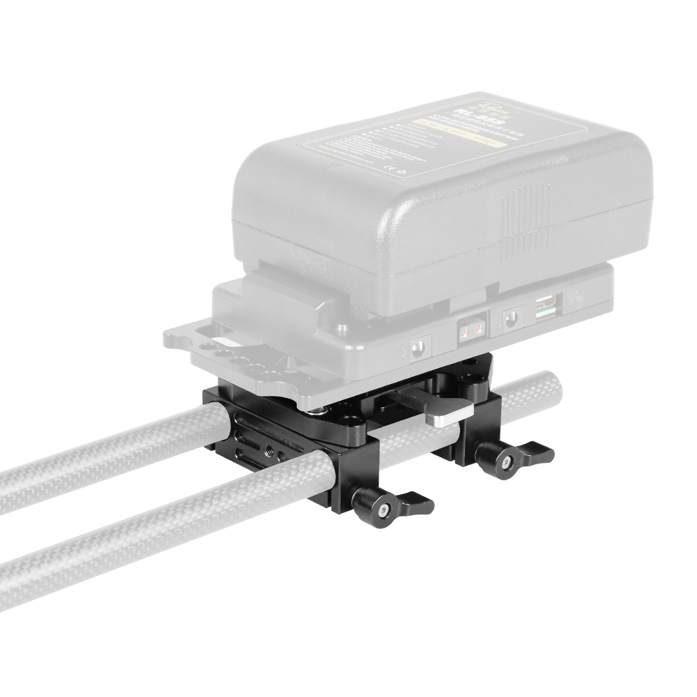 CAMVATE Quick Release V-Lock Mounting Battery Plate With 15mm Dual Rod Clamp Adapters