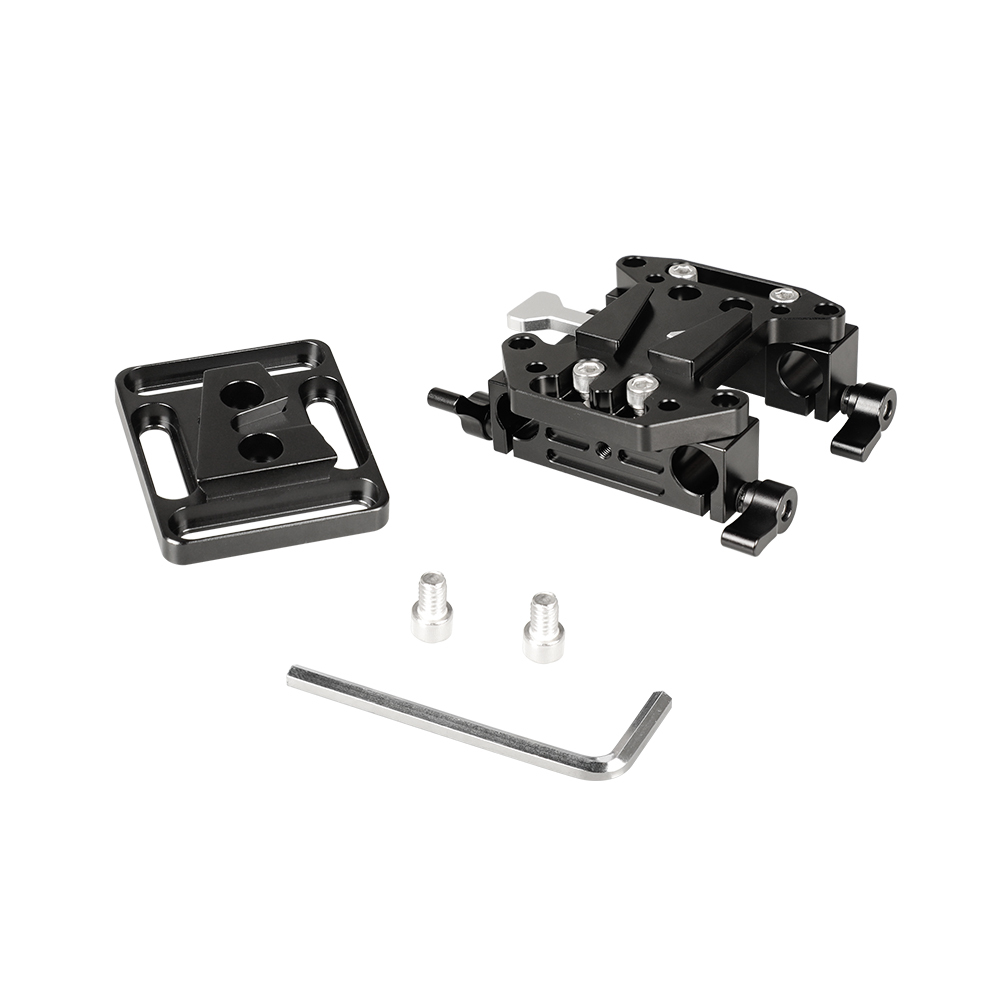 CAMVATE Quick Release V-Lock Mounting Battery Plate With 15mm Dual Rod Clamp Adapters