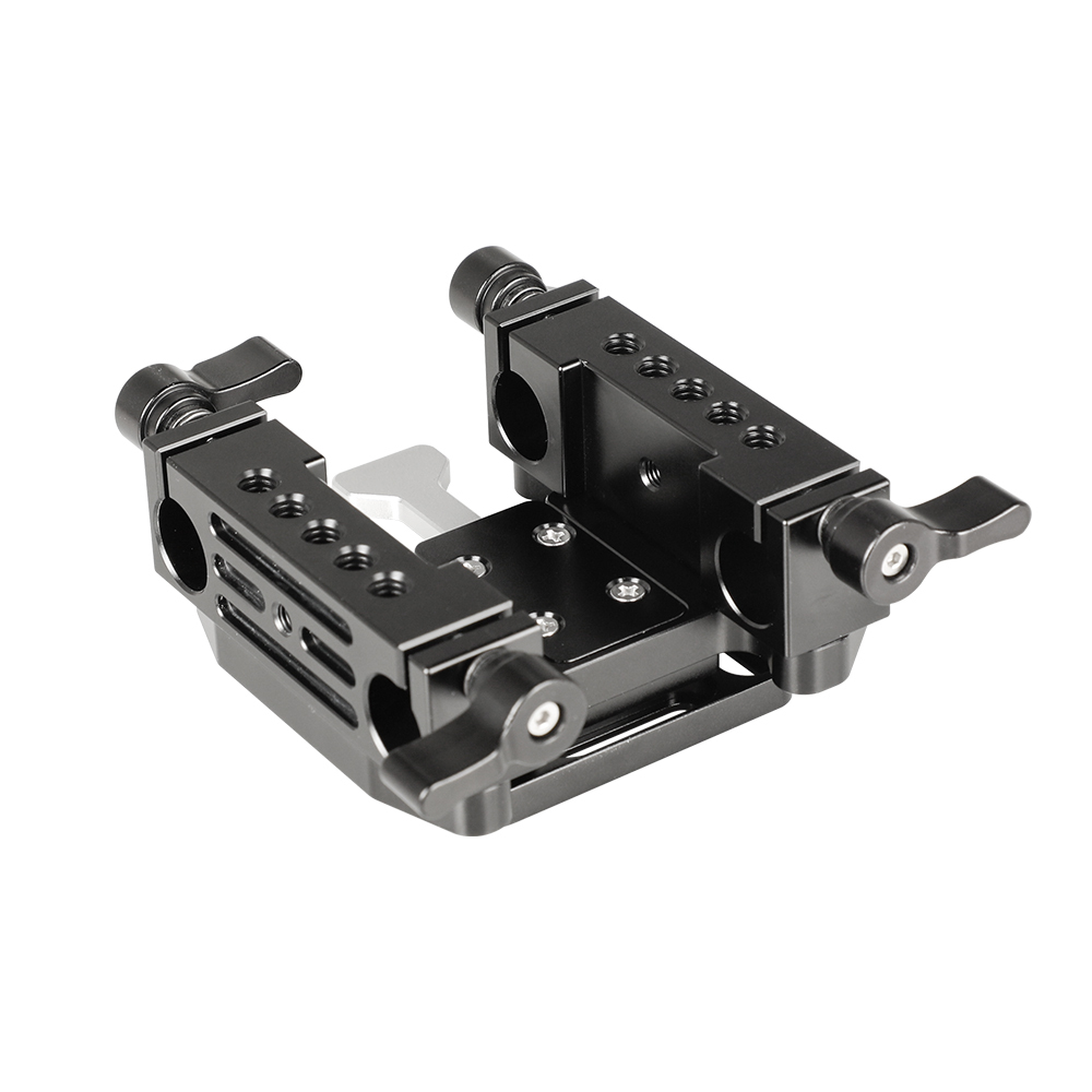 CAMVATE Quick Release V-Lock Mounting Battery Plate With 15mm Dual Rod Clamp Adapters