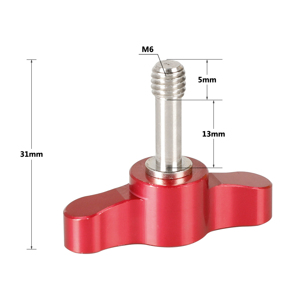 CAMVATE M6 ×18 Thumbscrew Assembly Knob Red (2 Pieces)