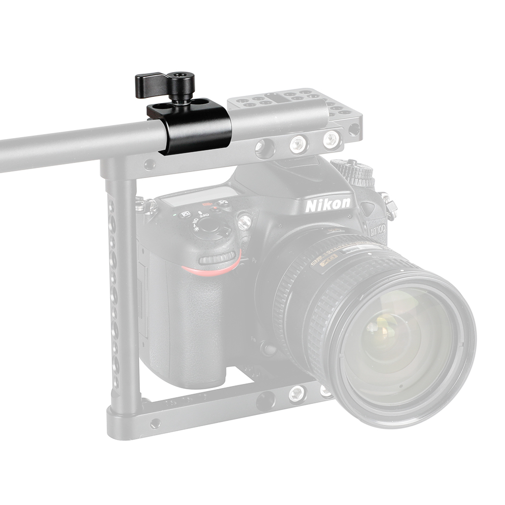 CAMVATE Single 15mm Rod Clamp Adapter With 1/4"-20 Mounting Screws