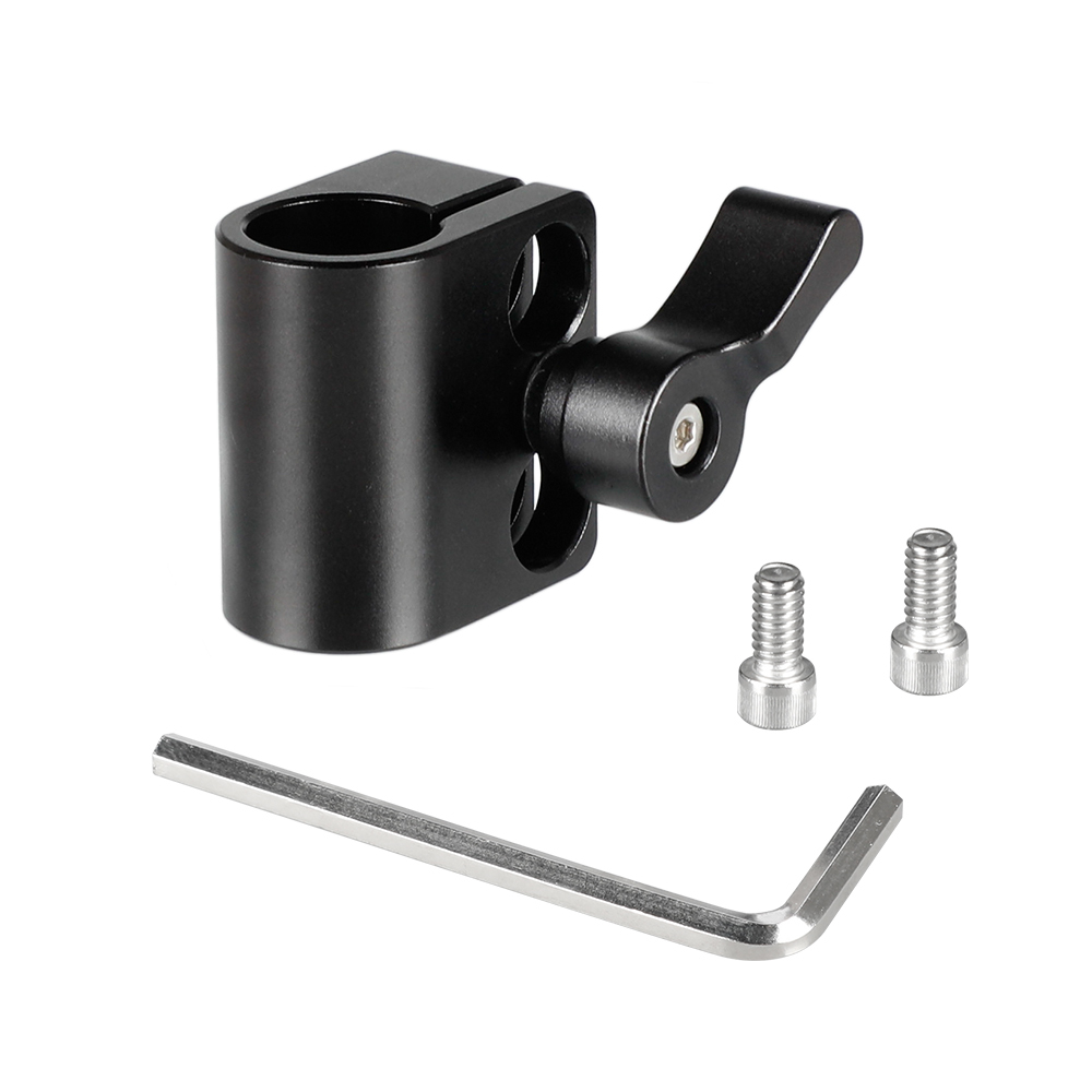 CAMVATE Single 15mm Rod Clamp Adapter With 1/4"-20 Mounting Screws