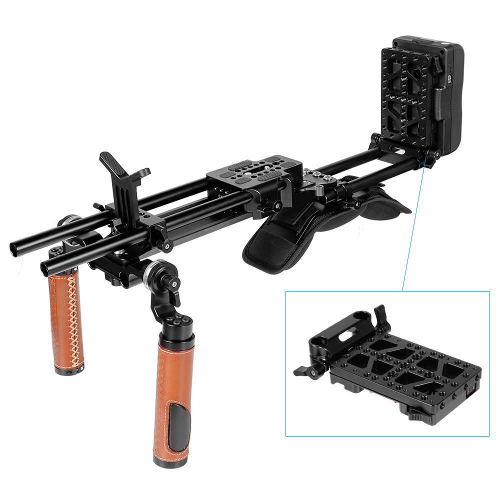 CAMVATE Anton Bauer Gold Mount Power Splitter Battery Adapter With Backboard Cheese Plate & 15mm Rod Clamp Included