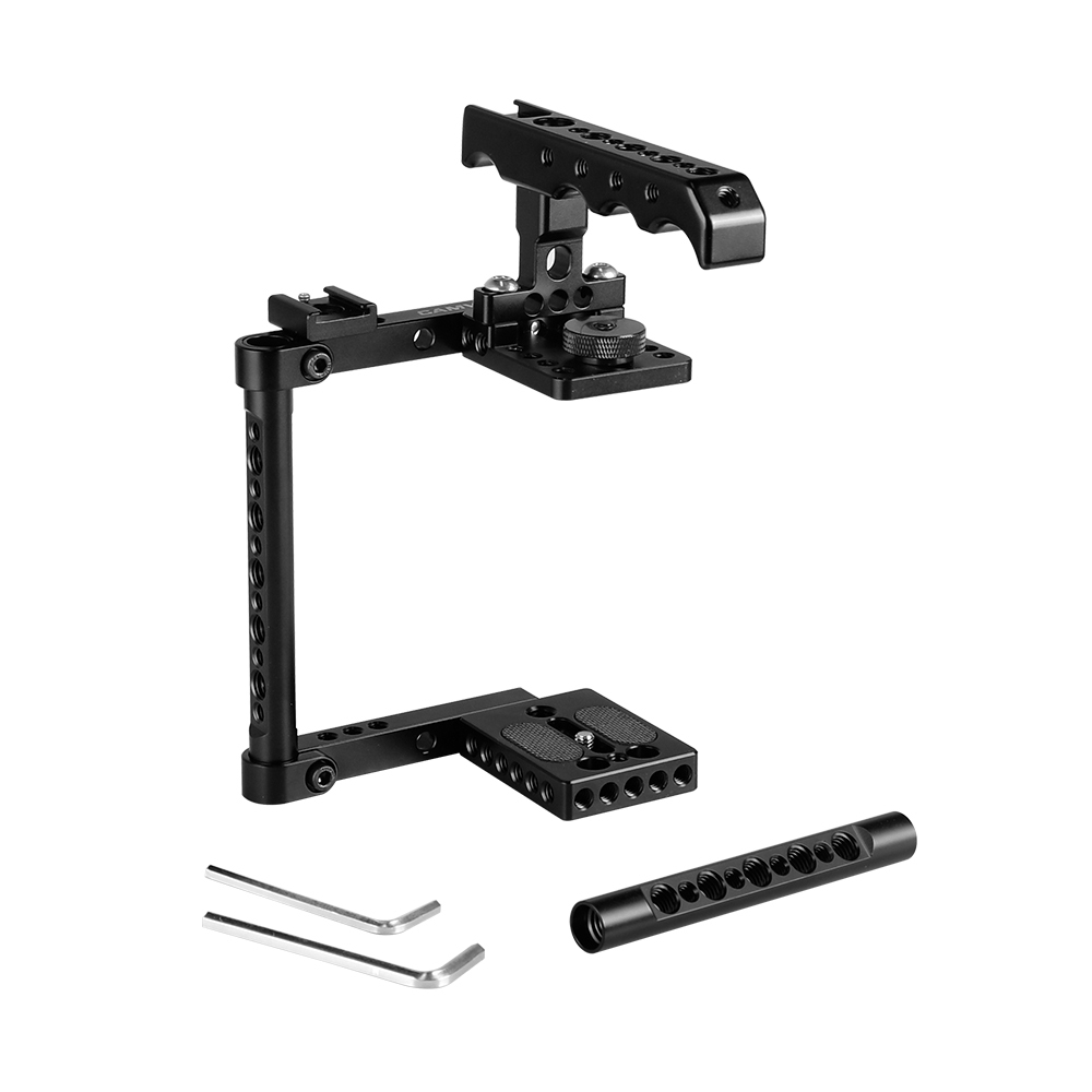 CAMVATE Camera Cage Kit With Top Cheese Handle & Shoe Mount For Canon 600D 70D 80D (Left-hand Mounted)